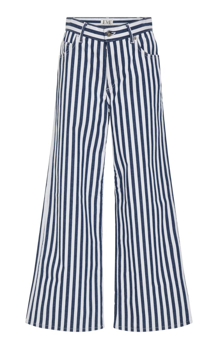 Eve Denim Charlotte Striped High-rise Culotte Jeans