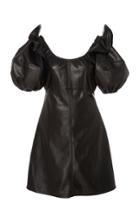 Ellery Valeria Off-shoulder Faux Leather Mini Dress Size: 6