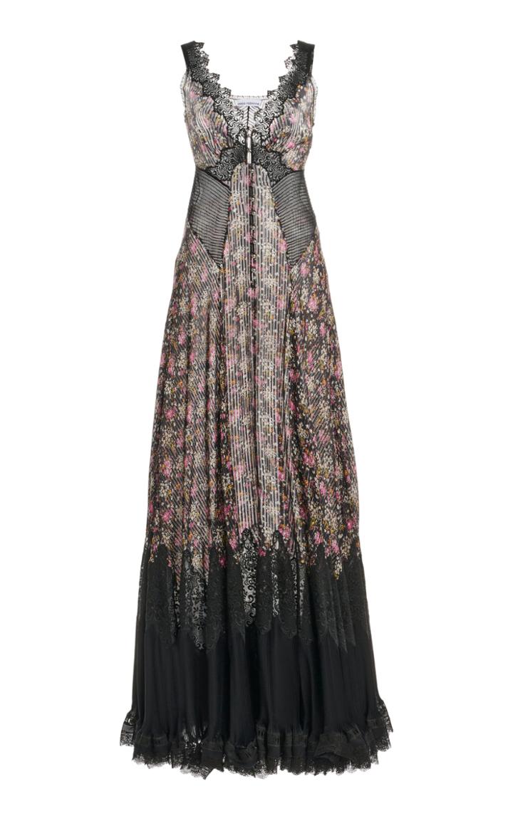 Moda Operandi Paco Rabanne Floral-print Plisse Dress