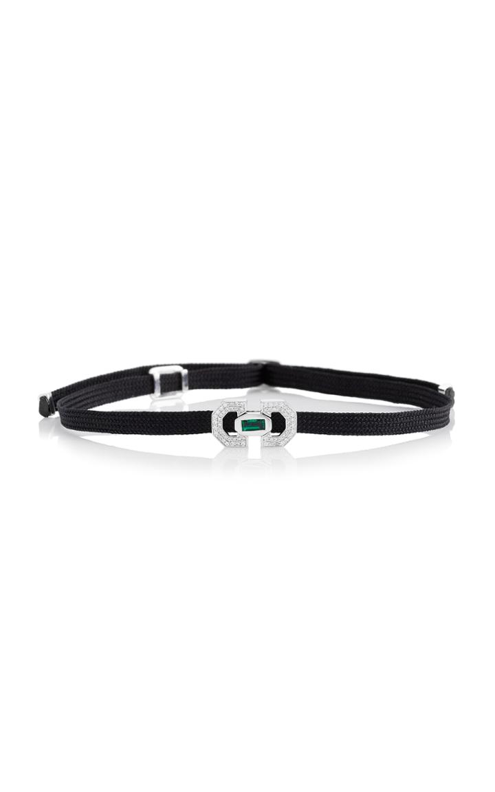 Nikos Koulis Yesterday Ribbon Bracelet With Emerald Baguette