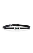 Nikos Koulis Yesterday Ribbon Bracelet With Emerald Baguette