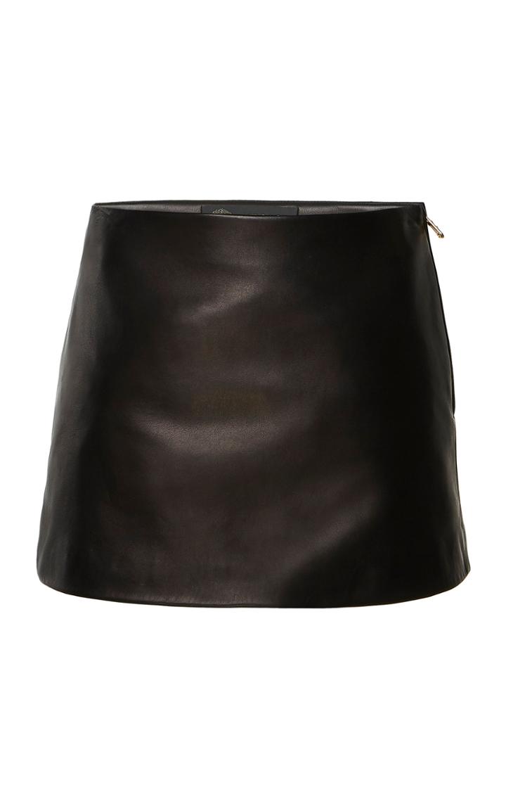 Versace High-rise Leather Mini Skirt