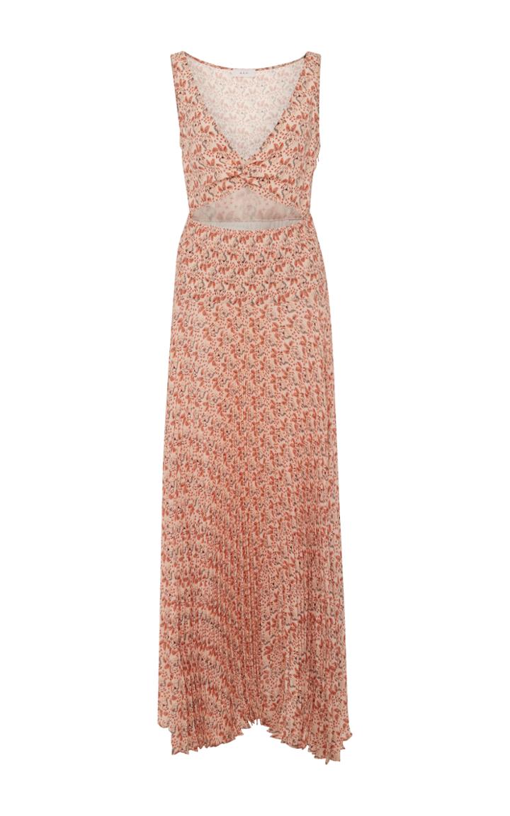 A.l.c. Alec Printed Cutout V-neck Midi Dress