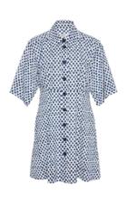Sea Polka-dot Cotton Shirt Dress