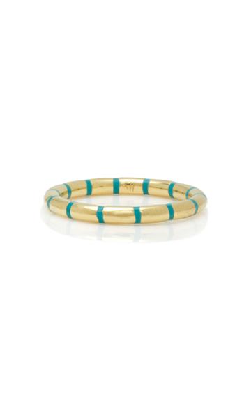 Sarah Hendler Shirley 18k Gold Striped Enamel Ring