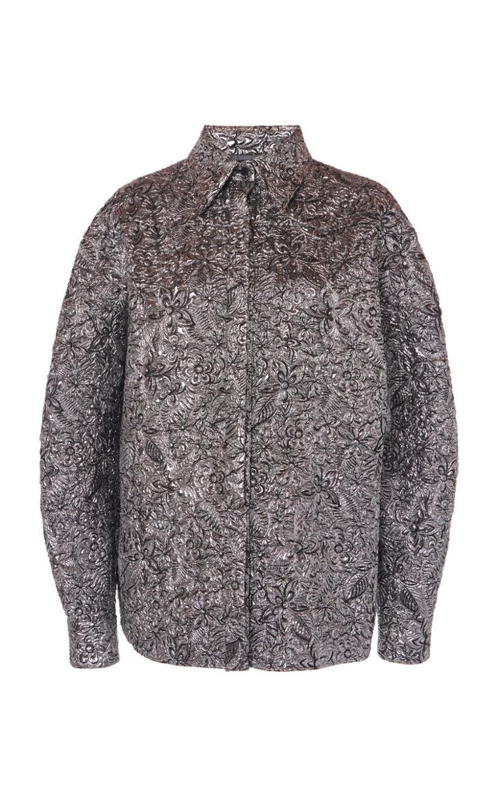 Moda Operandi Alberta Ferretti Puffed-sleeve Lame Blouse