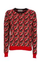 La Doublej Metallic Jacquard Crew-neck Sweater