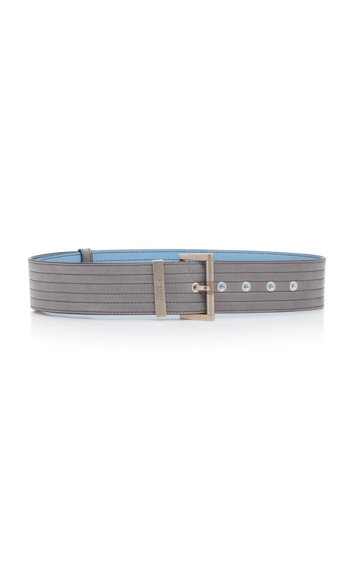 Givenchy Silver-tone Textured-leather Belt