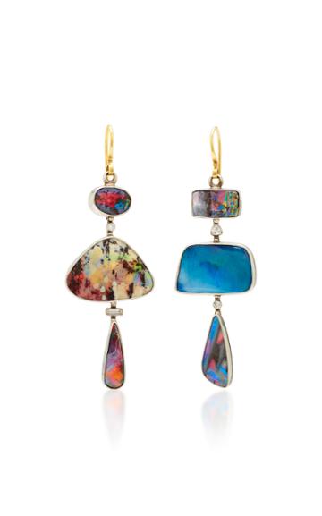 Judy Geib One-of-a-kind Private Collection Opal Earrings With Rainbow Flash