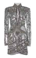 Dundas Georgette Dress With Sequins
