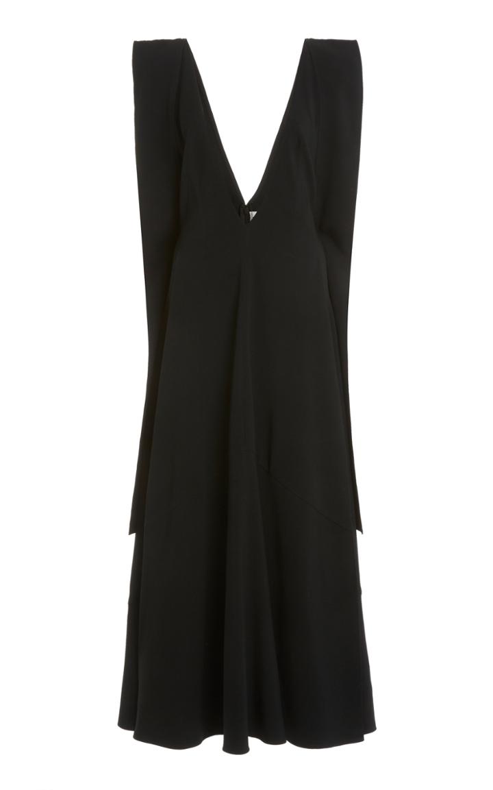 Moda Operandi Victoria Beckham Drape-detailed Cady Midi Dress