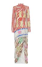 Moschino Embellished Printed Jersey-satin Dress