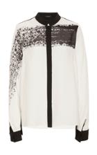 Mi Jong Lee Silk High Low Mandarin Collar Shirt