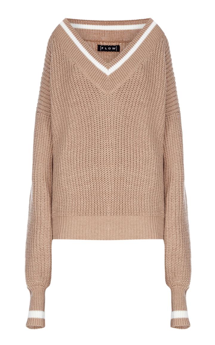 Flow The Label Oversized V-neck Tennis Sweater