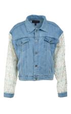 Anouki Oversized Dot Sleeve Denim Jacket