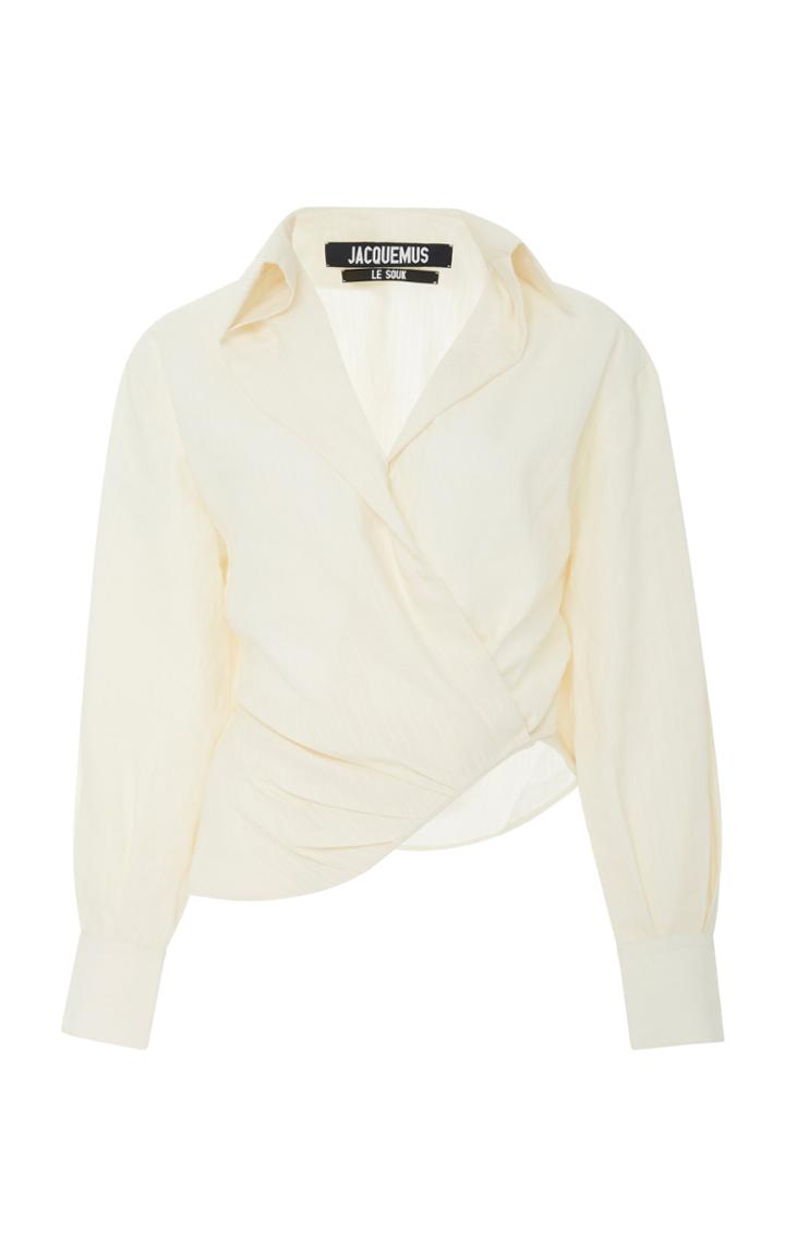Jacquemus Sabah Asymmetric Linen-blend Shirt