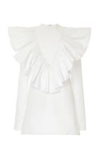 Moda Operandi Valentino Bibbed Cotton-blend Mini Dress Size: 36