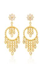 Buddha Mama 20k Beaded Marquise Hoops