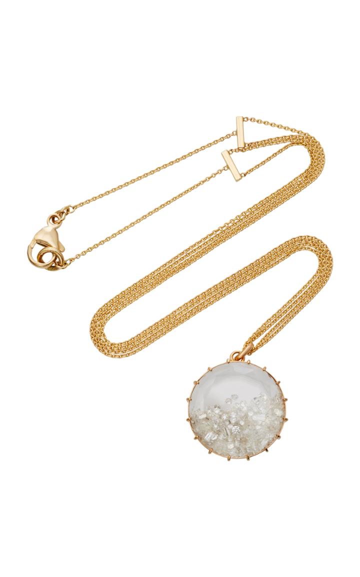 Renee Lewis 18k Gold White Diamond Shake Necklace