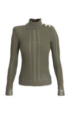 Balmain Button-trim Ribbed Sweater