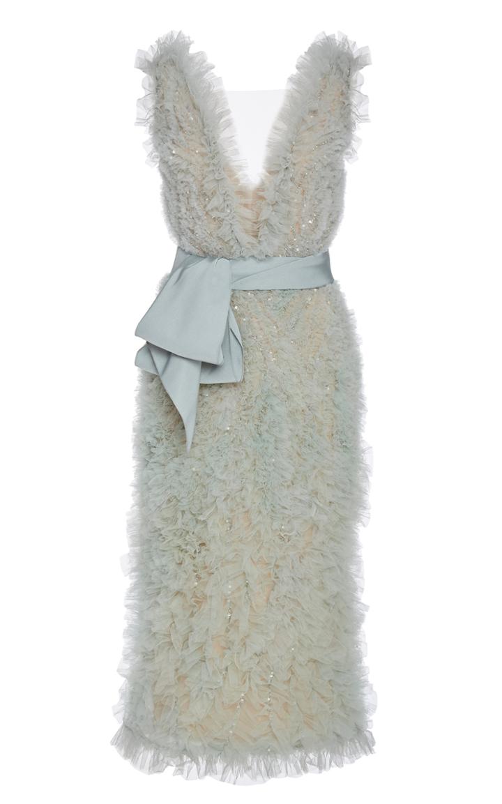 Marchesa Bow-embellished Tulle Dress