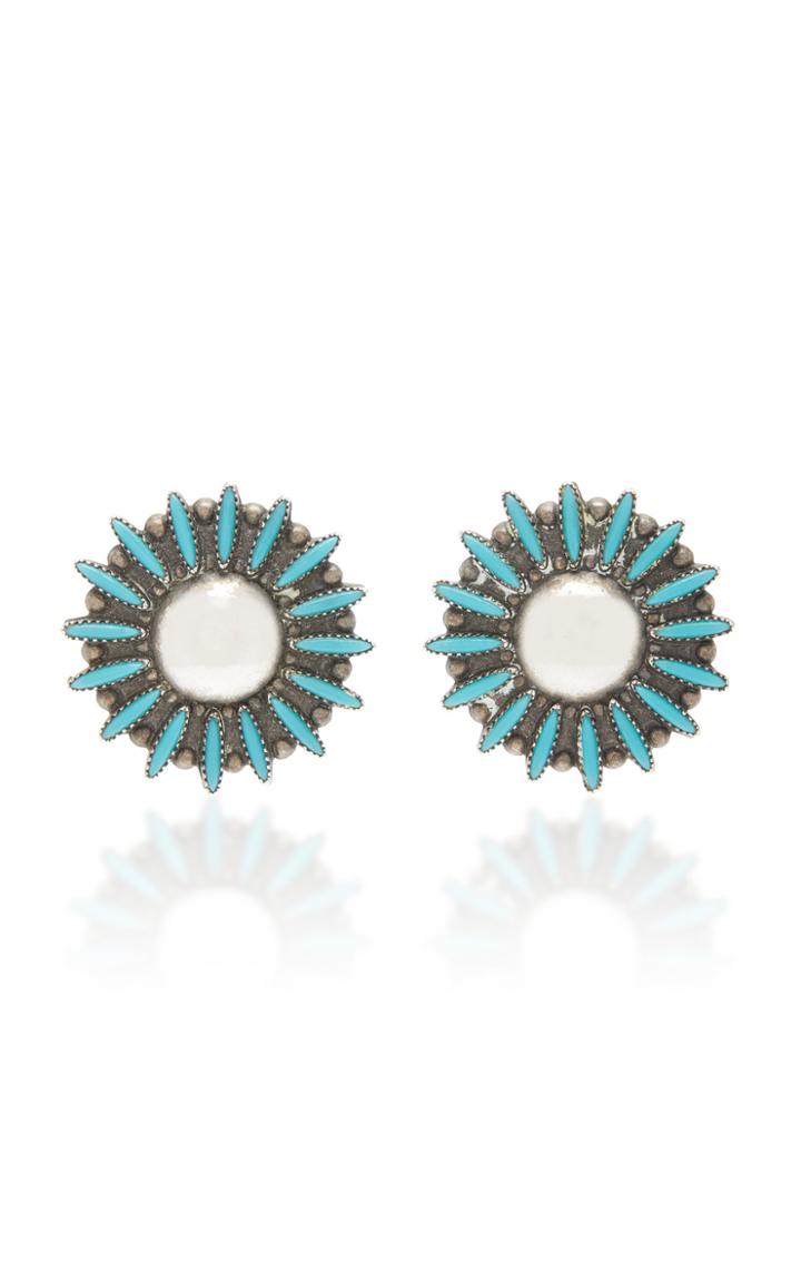 Fallon One-of-a-kind Turq Button Earring