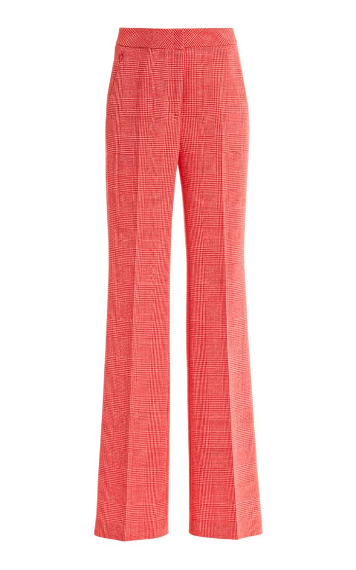 Moda Operandi Akris Farida Check Wool-blend Flared Pants