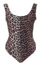Ganni Recycled Crisp Leopard Zip Up One Piece