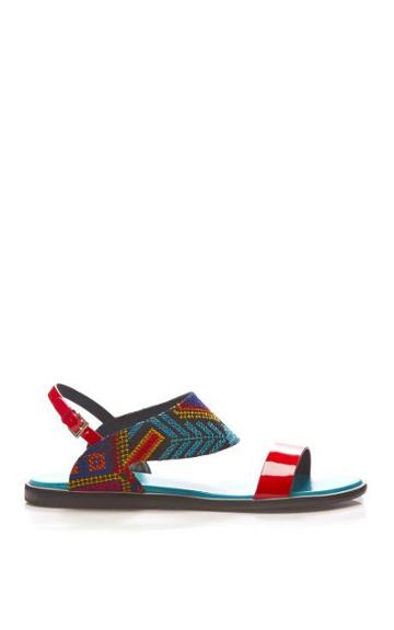 Nicholas Kirkwood Mexican Patent Leather And Embroidered Sandals