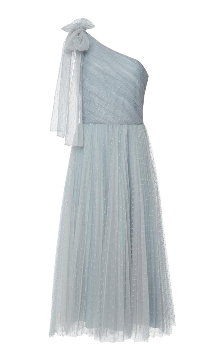 Red Valentino One Shoulder Bow Dress