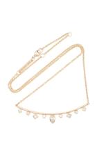 Zo Chicco Curved Bar Necklace With Mixed Cut Fancy Diamonds