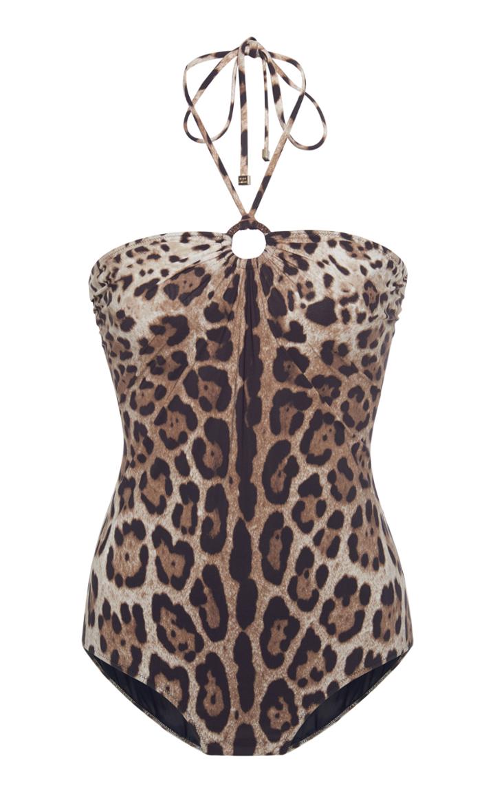 Dolce & Gabbana Printed Halterneck Swimsuit