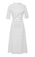 Rosetta Getty Cutout Striped Stretch-jersey Midi Dress