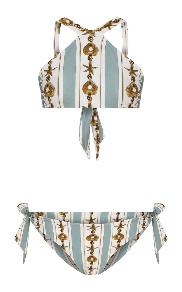 Moda Operandi Raisa Vanessa Printed Halter Neck Bikini Set