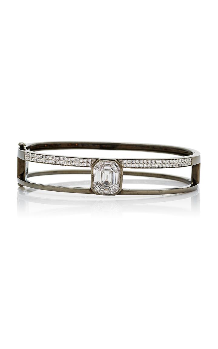 As29 Small 15.5cm Black Gold And Illusion Diamond Bangle