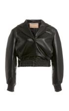 Moda Operandi Matriel Quilted-cape Faux Leather Oversized Cropped Jacket
