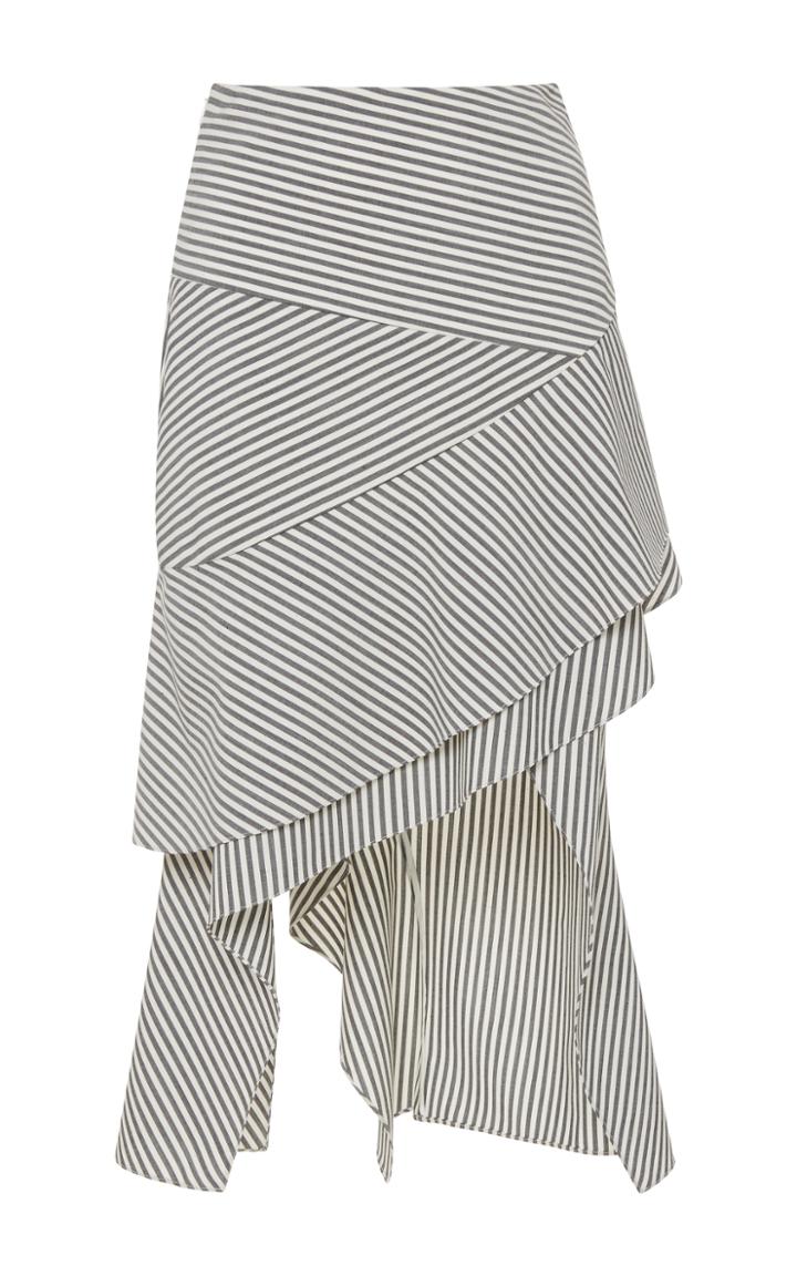 Jonathan Simkhai Italian Wool Stripe Carwash Skirt