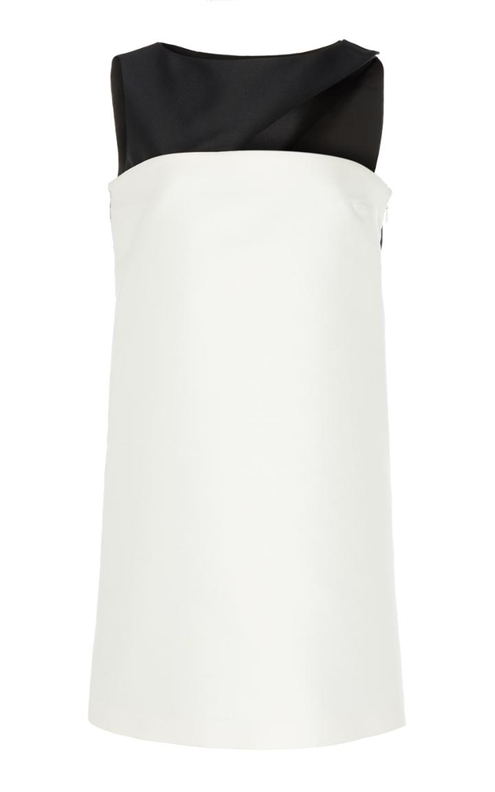Paule Ka Sleeveless Shoulder Cutout Mikado Dress