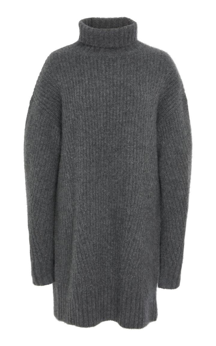 Sally Lapointe Ribbed Cashmere And Silk-blend Turtleneck Sweater Dress