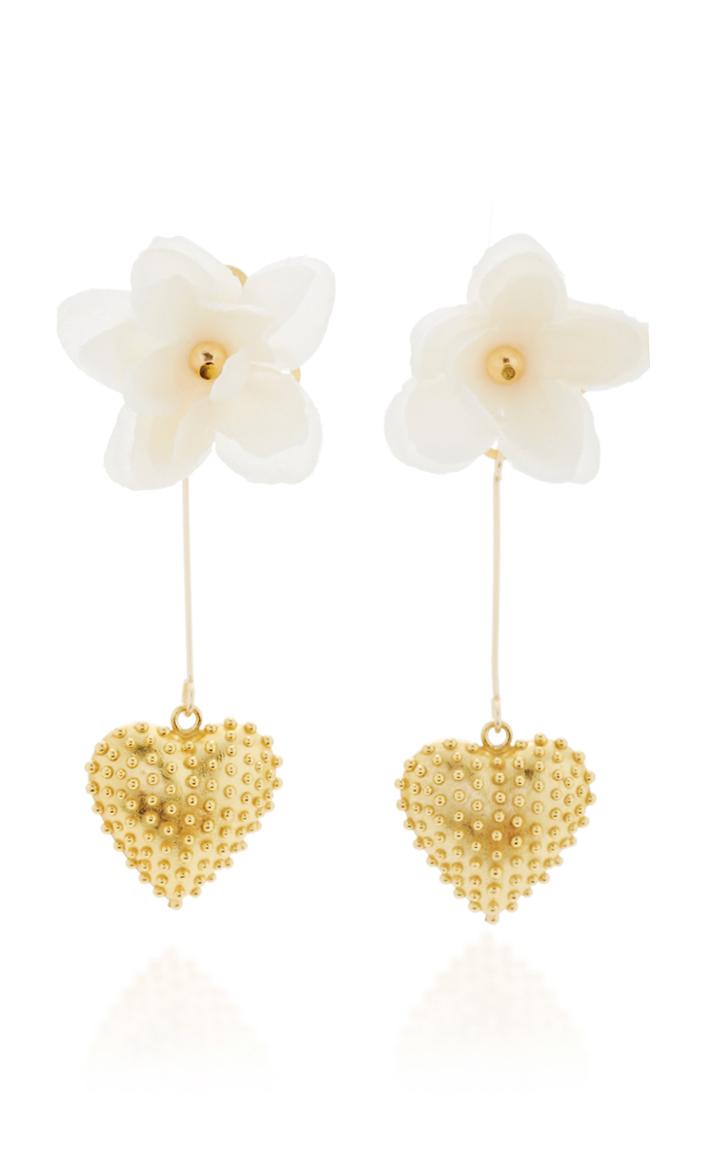 Mallarino Marguerite 24k Gold Vermeil, Silk And Crystal Earrings