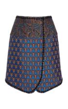 Costarellos Wrap Jacquard Cotton Skirt