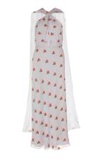 Moda Operandi Markarian Lago Embroidered Chiffon Capelet Dress Size: 0