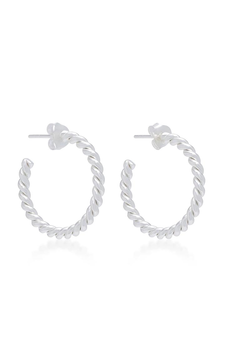 Isabel Lennse Small Twisted Sterling Silver Hoop Earrings