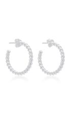 Isabel Lennse Small Twisted Sterling Silver Hoop Earrings