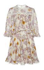 Moda Operandi Giambattista Valli Printed Tiered Chiffon Mini Dress Size: 40