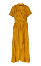 Martin Grant Wrapped Contrast Satin Midi Dress