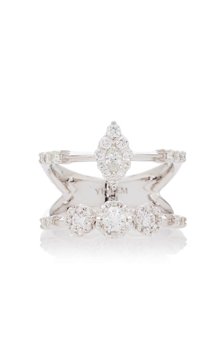 Yeprem Two-tier Stack Illusion 18k White And Diamond Ring