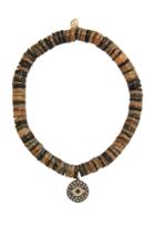 Sydney Evan 6mm Abalone Heishi Bracelet With Small Evil Eye Medallion