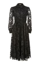 Co Textured Floral Button-down Midi Dress
