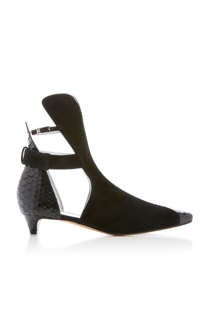 Givenchy Show Python And Suede Ankle Boot